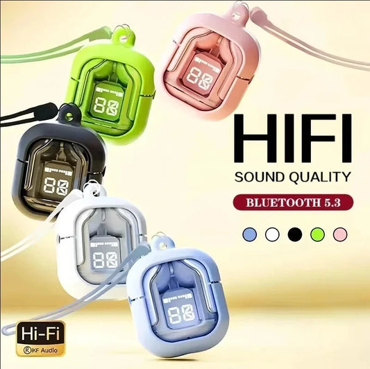 VÜR CLARITY Pods | Digital Display Earbuds (with Case & Strap)
